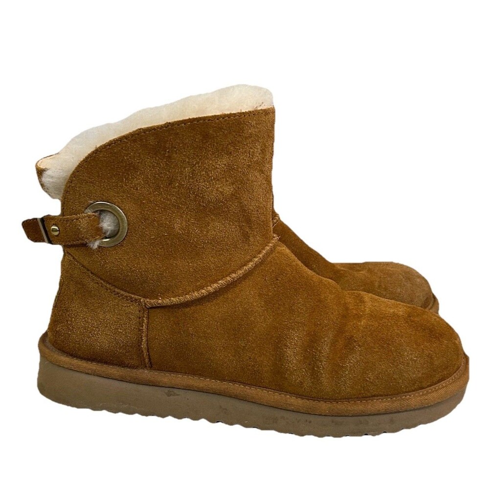 UGG Koolaburra Remley Mini Suede Boots Chestnut 1105809 Women's Size 6